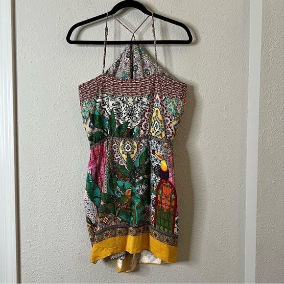 Farm Rio Gayatri Halter Mini Wrap Dress Size Small - Picture 4 of 8